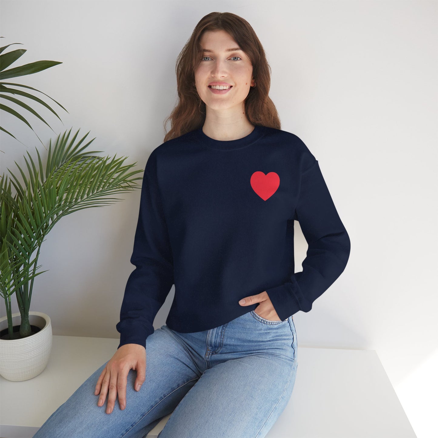 Small Red Heart Sweatshirt, Heart Sweatshirt, Love Sweatshirt, Valentine's Day Sweatshirt- 102