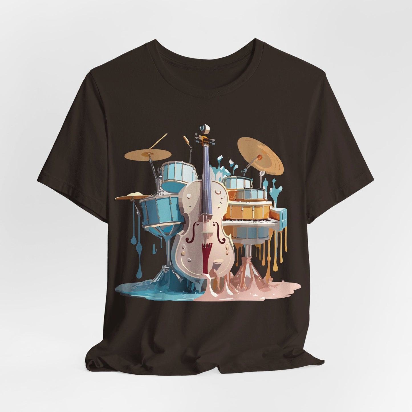 Music Graphic Unisex 100 Cotton Vintage Art with Musical Elements Tee 84