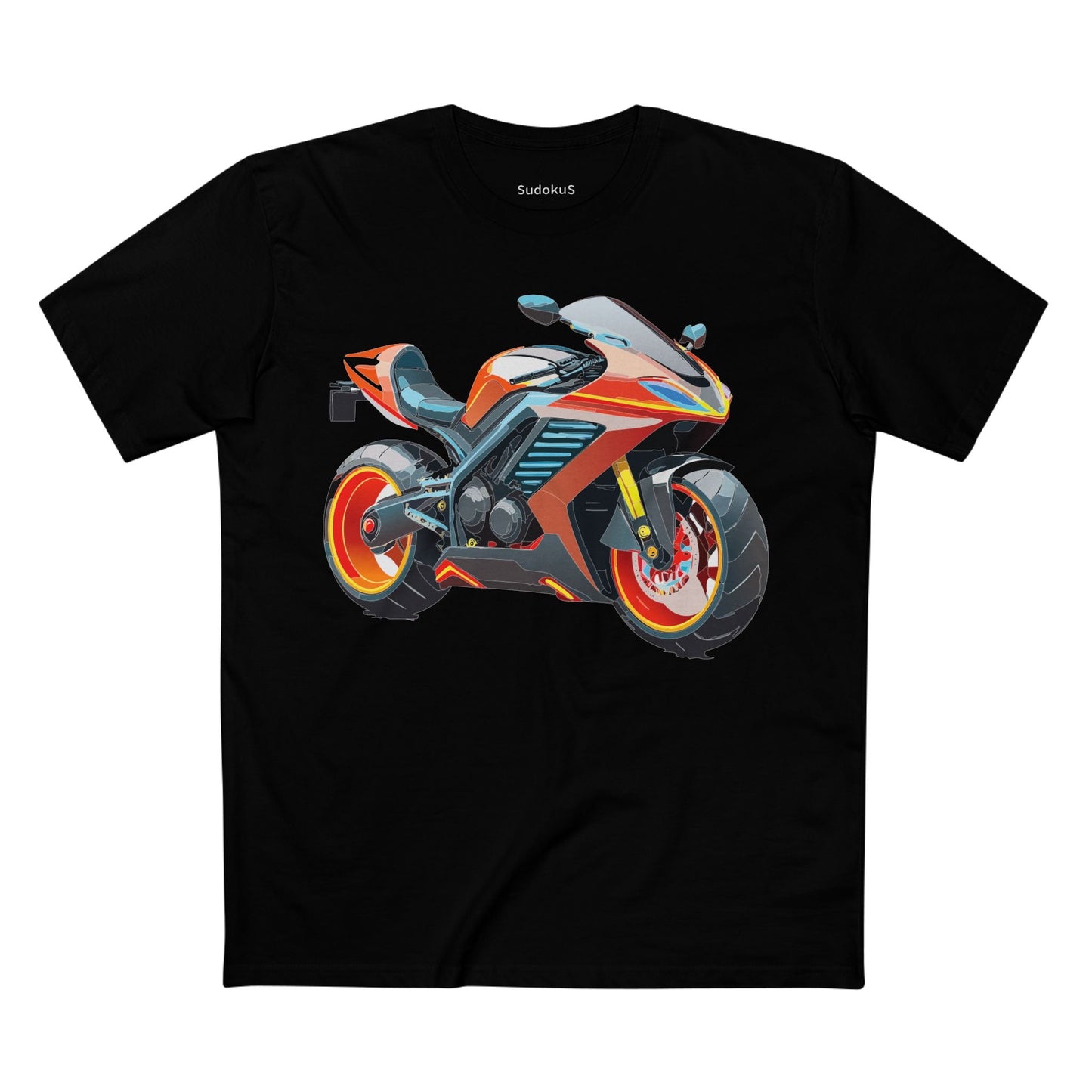 Moto Bike Graphic Unisex 100 Cotton Staple Tee 32