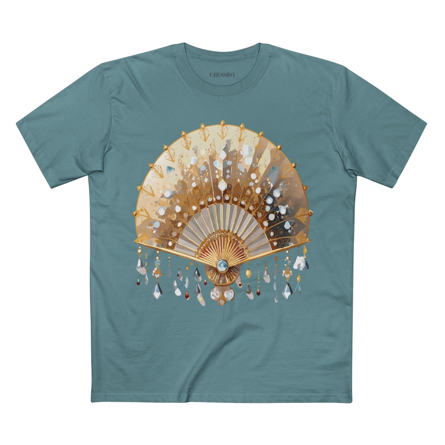 Antique Fan Graphic Design T-Shirt Unisex 100 Cotton Floral Carnival Artwork Tee 15