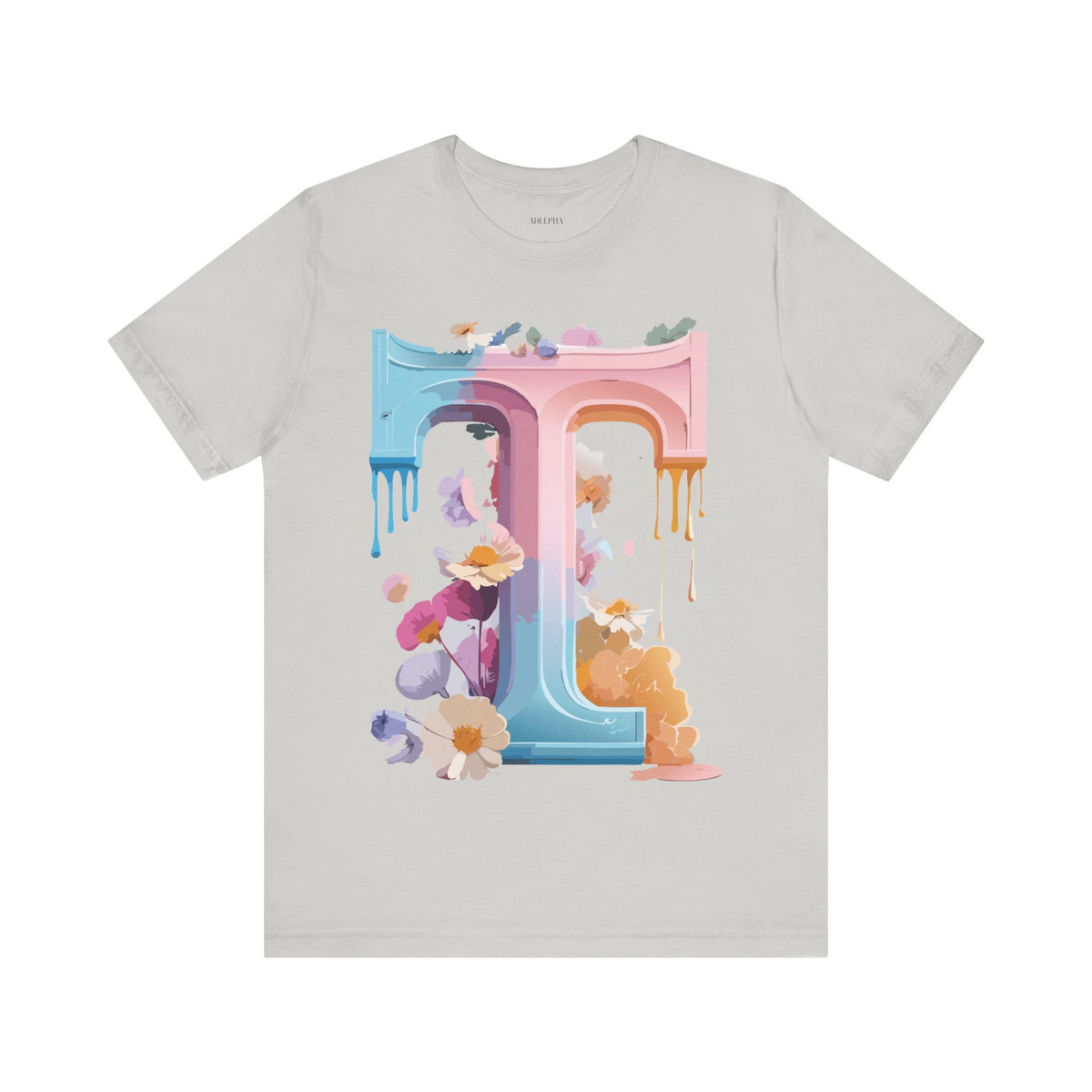 Letter T Graphic Unisex Cotton Bella+Canvas Tee with Art Letter Design