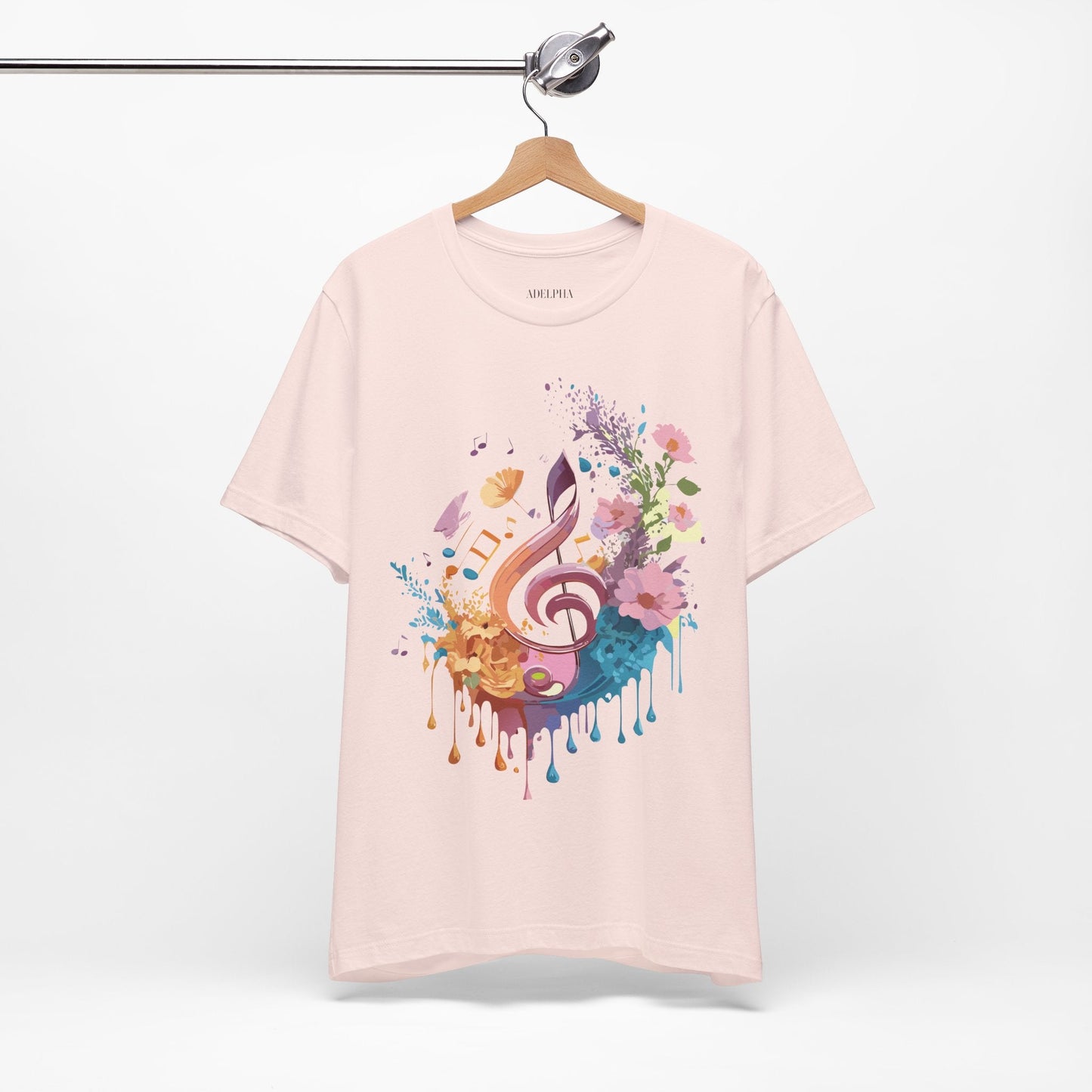 Music Graphic Unisex 100 Cotton Vintage Art with Musical Elements Tee 115
