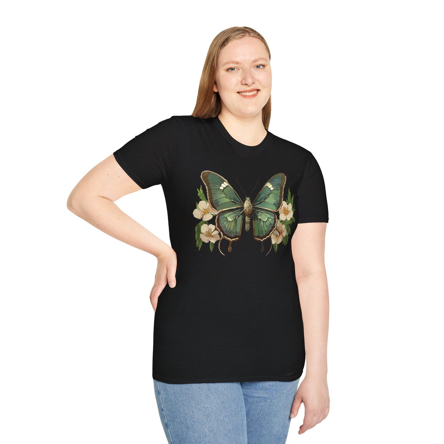 Butterfly Shirt Monarch Style Unisex T Shirt Gildan Softstyle 64000 100 Percent Ring Spun Cotton