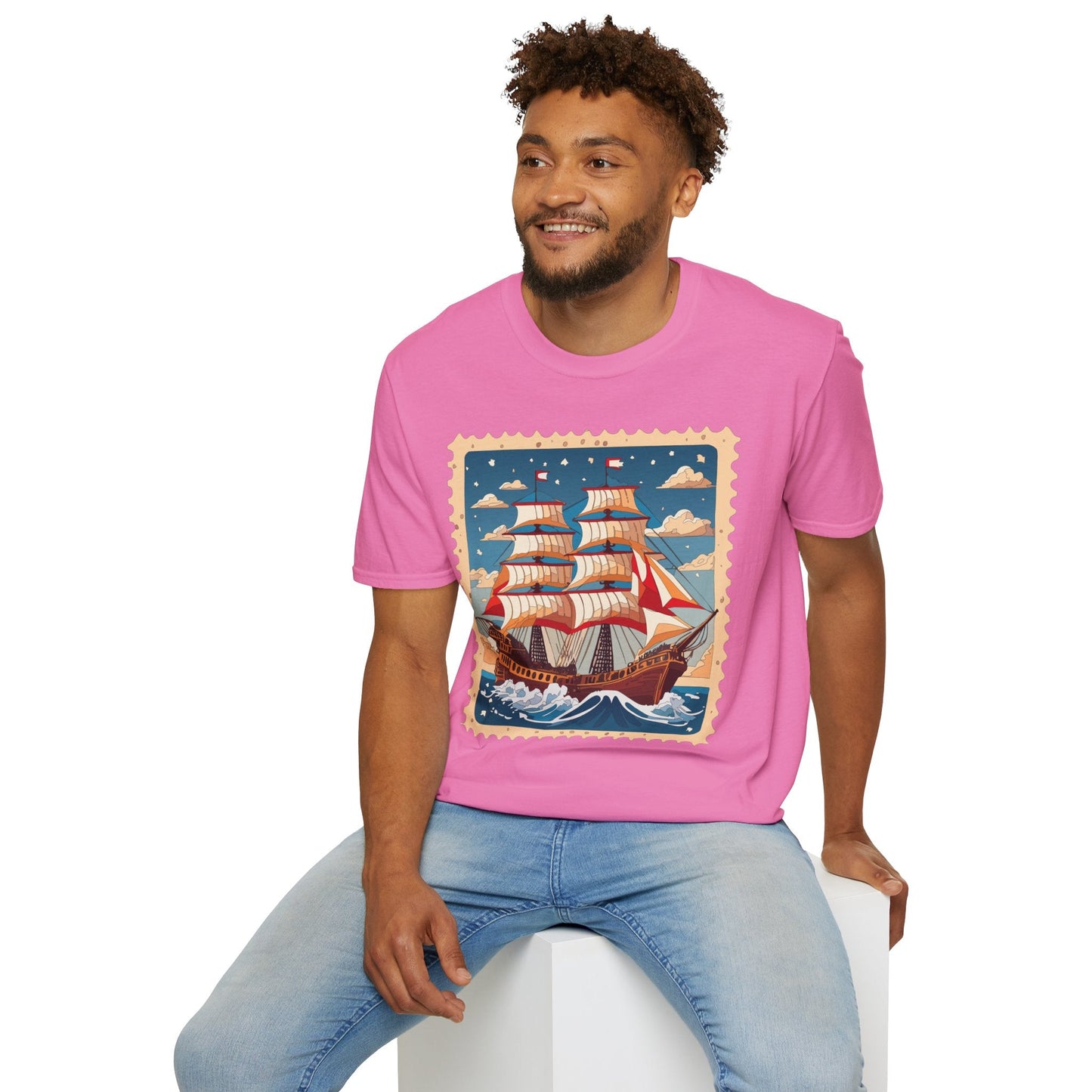 Ship T Shirt Unisex Frigate Vessel Tee Gildan Softstyle 64000 100 Percent Ring Spun Cotton