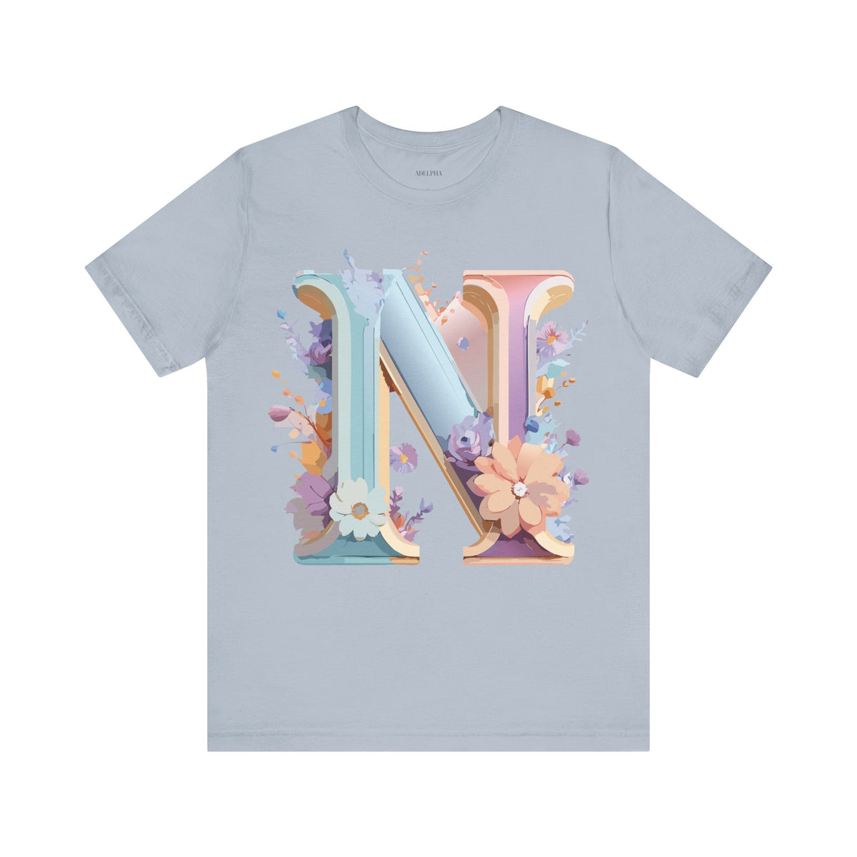 Letter N Graphic Unisex Cotton Bella+Canvas Tee with Art Letter Design