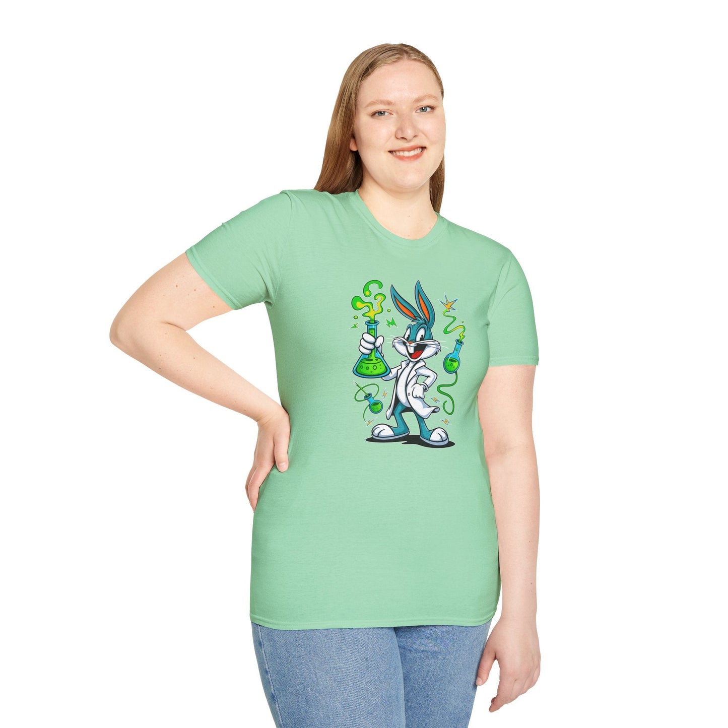 Cartoon Bunny Graphic Unisex Cotton Animal Animation Artwork Design Tee 7