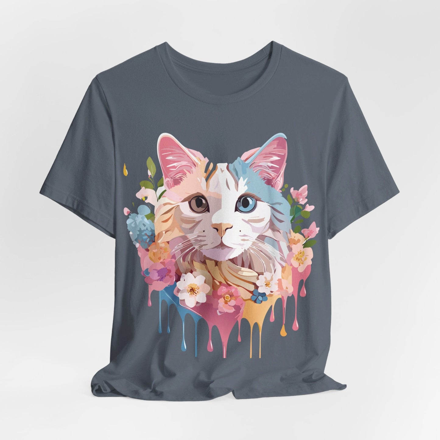 Cat Graphic Tee Unisex Short Sleeve Shirt Featuring Vintage Adelpha Artwork