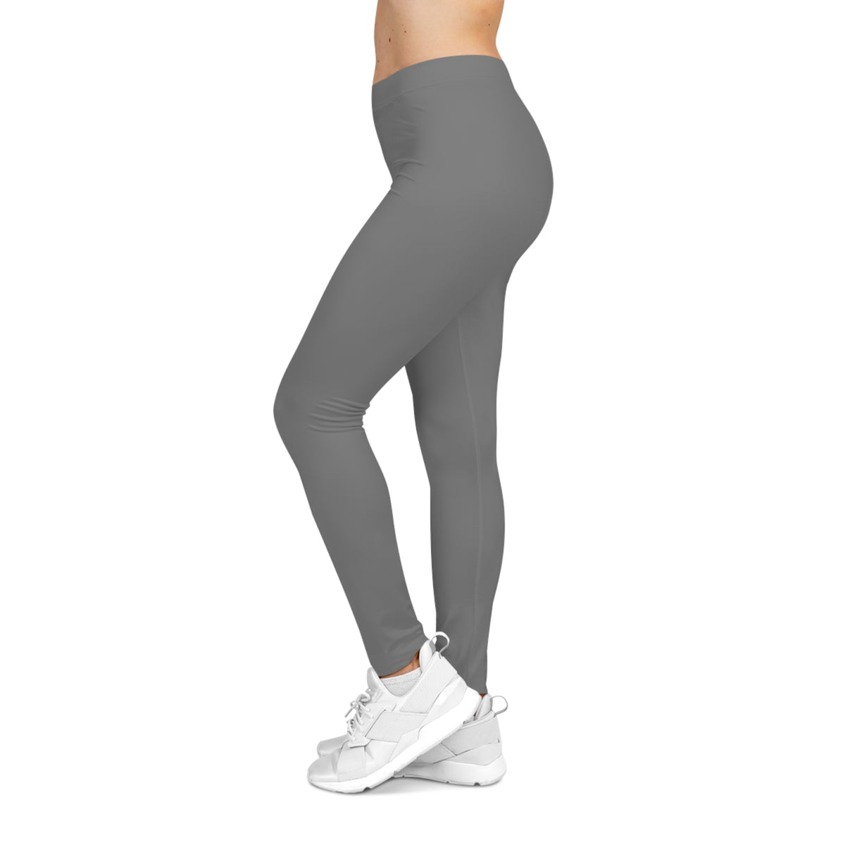 True Grey Color Women's Poly-Span Casual Leggings Print Everyday Activewear Pants