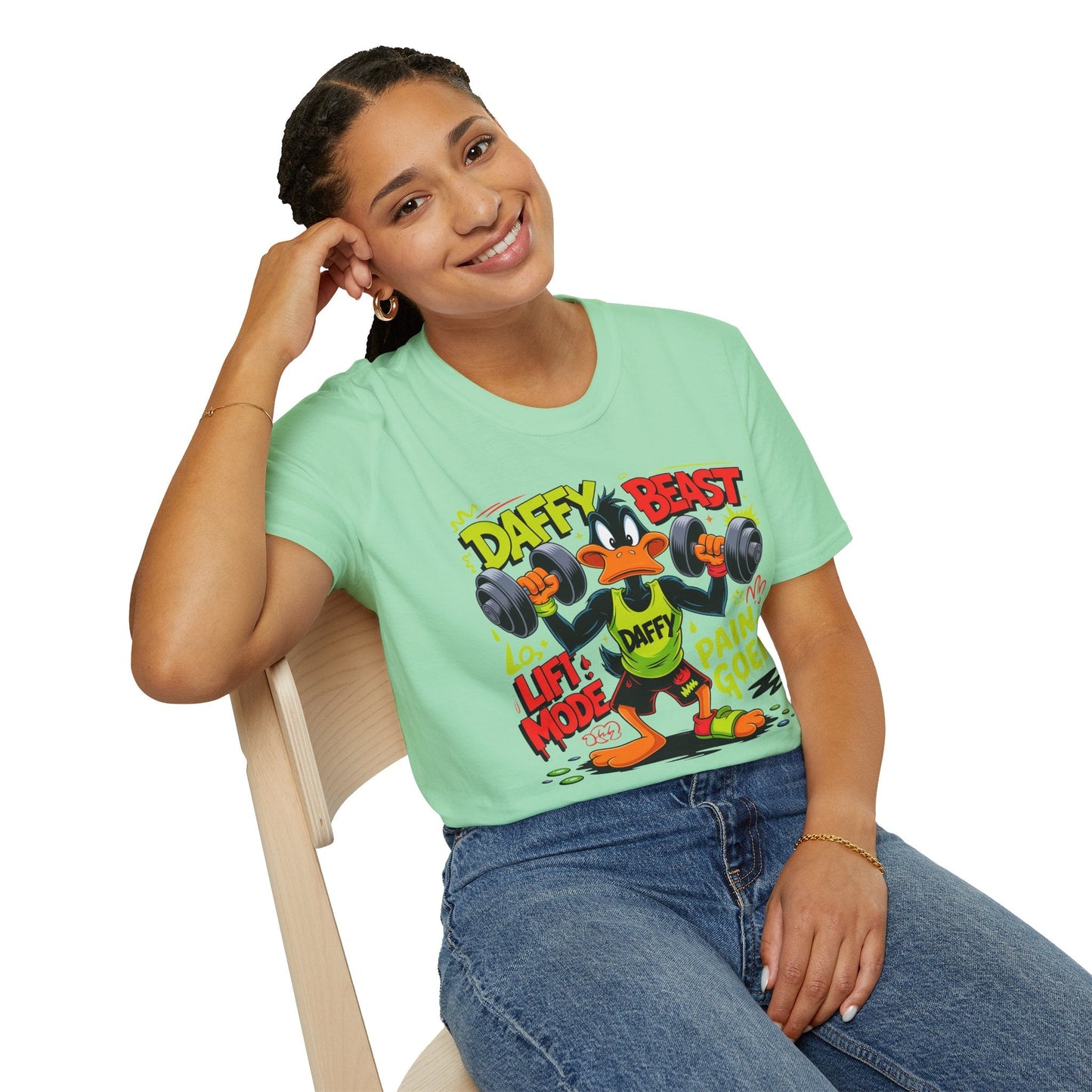 Cartoon T Shirt Funny Animals Print Unisex Animation Tee Gildan Softstyle 64000