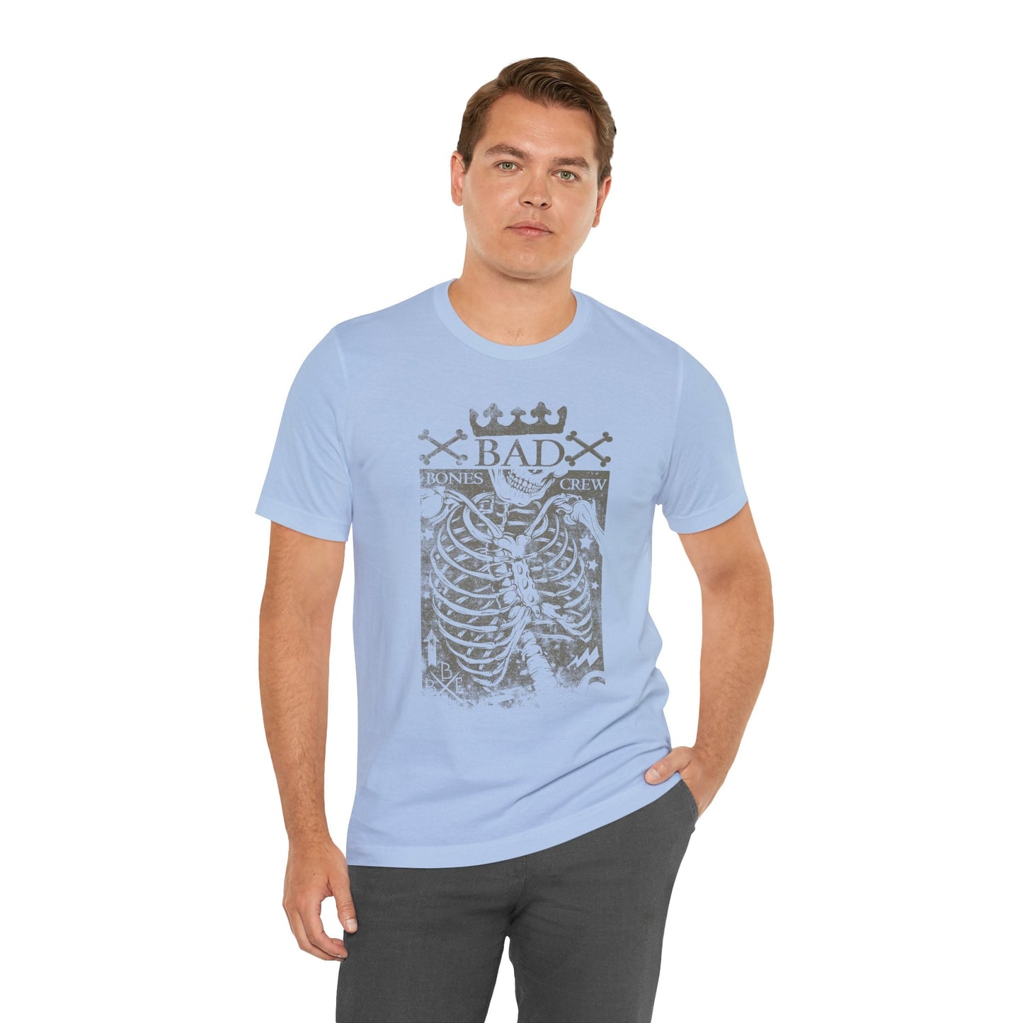 Skeleton Ribcage Tee Bones Crew Graphic Shirt A-10