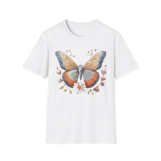 Unisex Butterfly T Shirt Softstyle Gildan 64000 Comfortable Durable Tee For Everyday Wear
