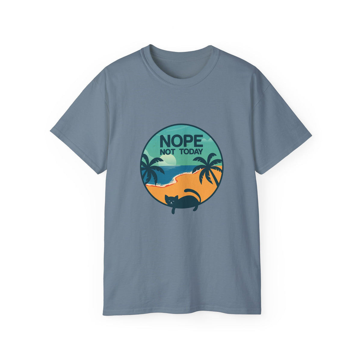Nope Not Today sloth tee | Tropical palm sunset shirt