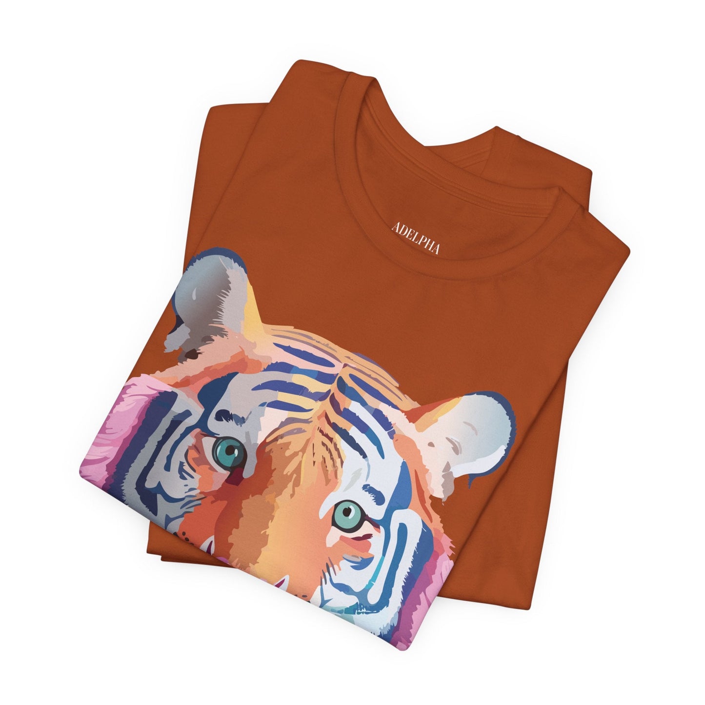 Tiger Graphic Unisex 100 Cotton Vintage Art with Animal Tee 17