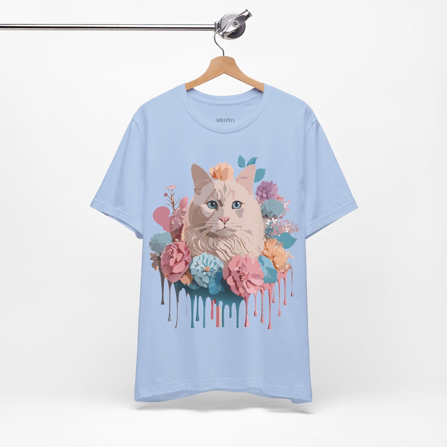 Cat Graphic Tee Unisex Short Sleeve Shirt With Vintage Art Adelpha