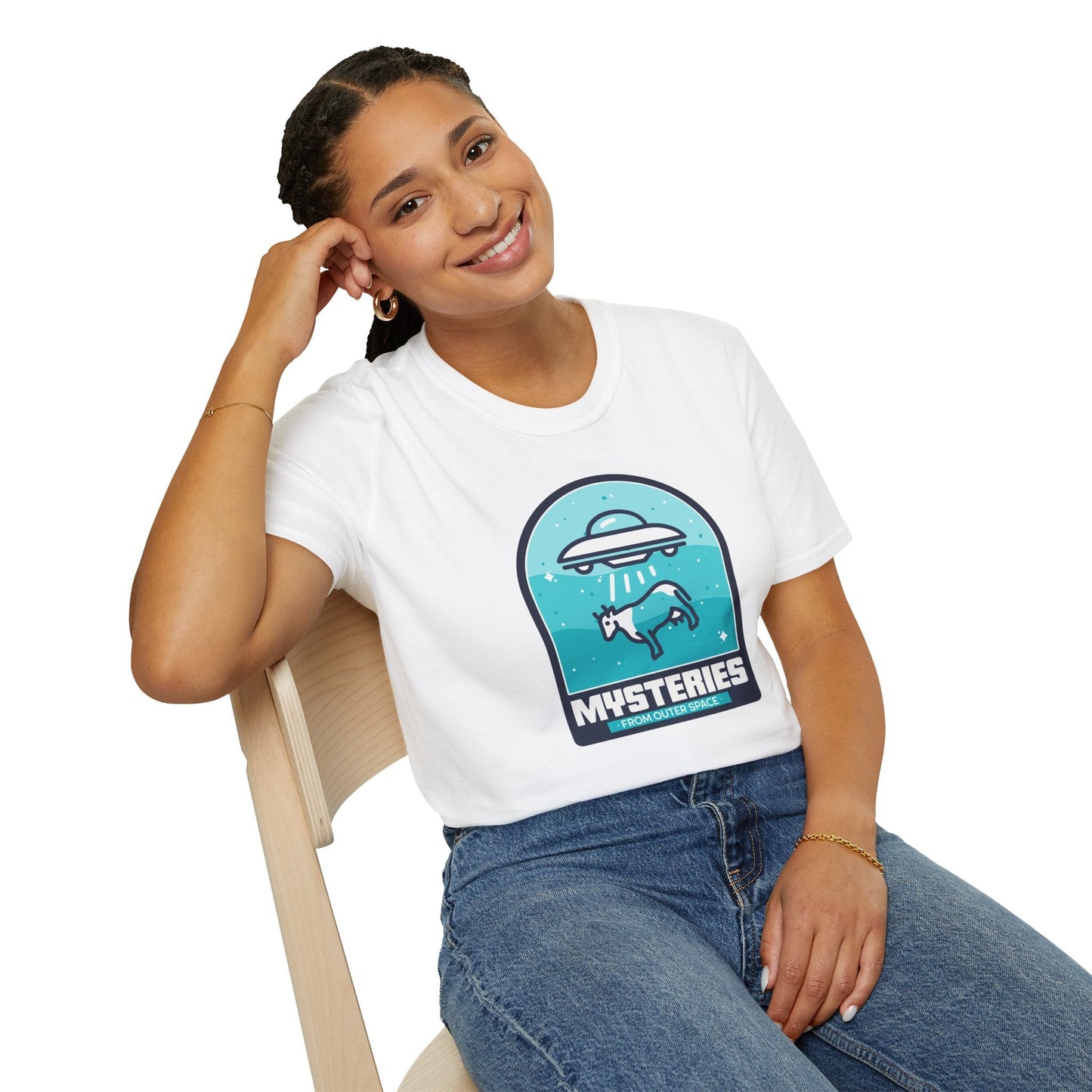 Mysteries UFO Abduction TShirt  Retro Alien Space Graphic Tee
