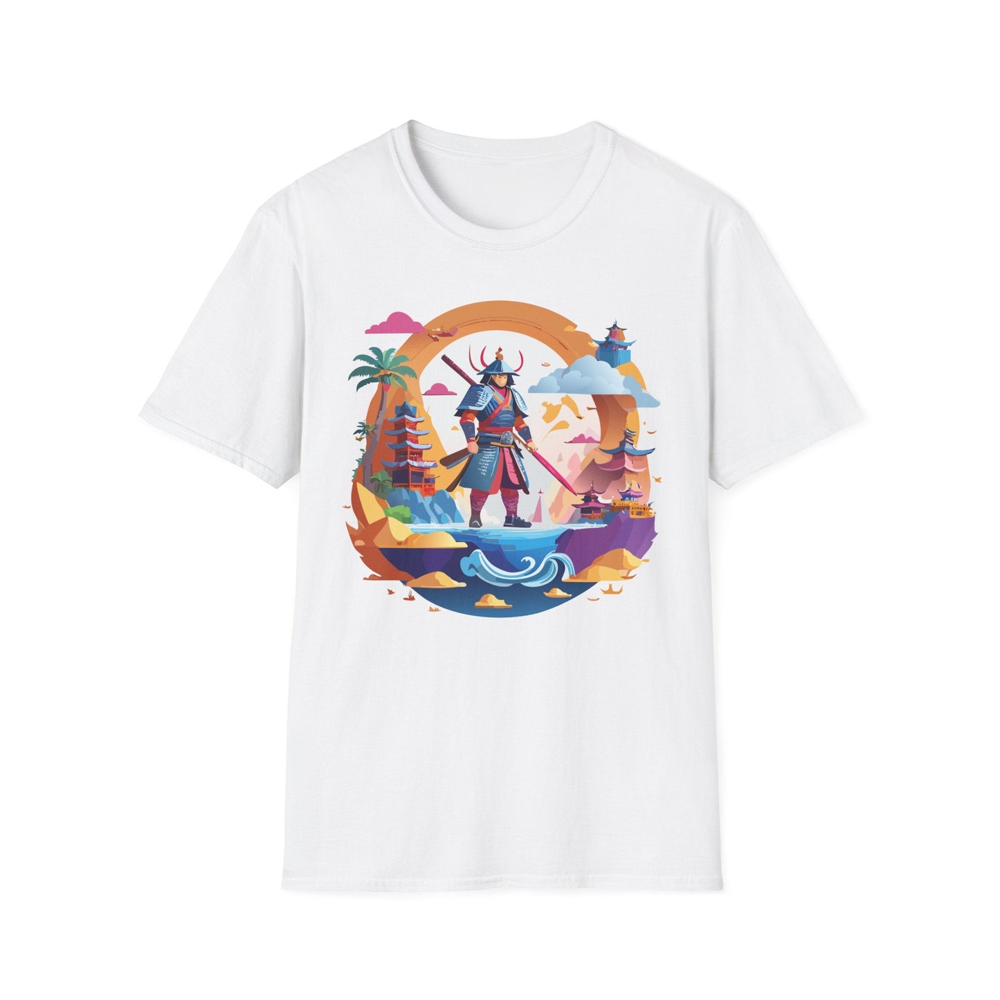 Samurai T Shirt Unisex Gildan Softstyle 64000 100 Percent Ring Spun Cotton Lightweight Tee