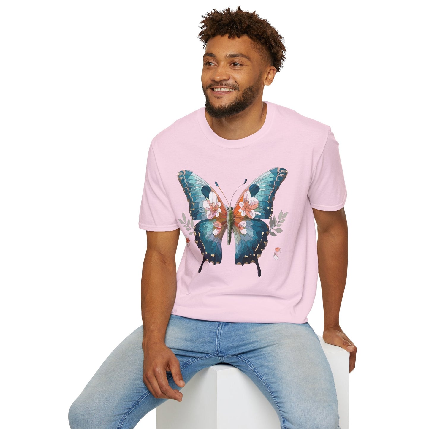 Butterfly Shirt Unisex T Shirt Monarch Butterfly Print Gildan Softstyle 64000 Cotton Tee Classic