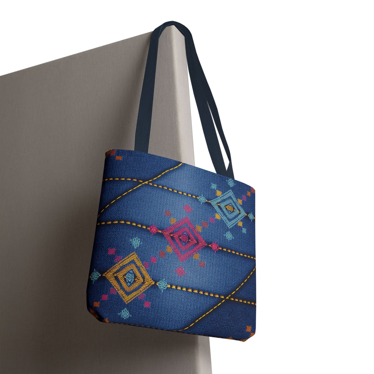 Diwali Graphic Denim Fabric Imitation Print Unisex Canvas Bag Poly Spun 3 Sizes Tote Bag 205-22