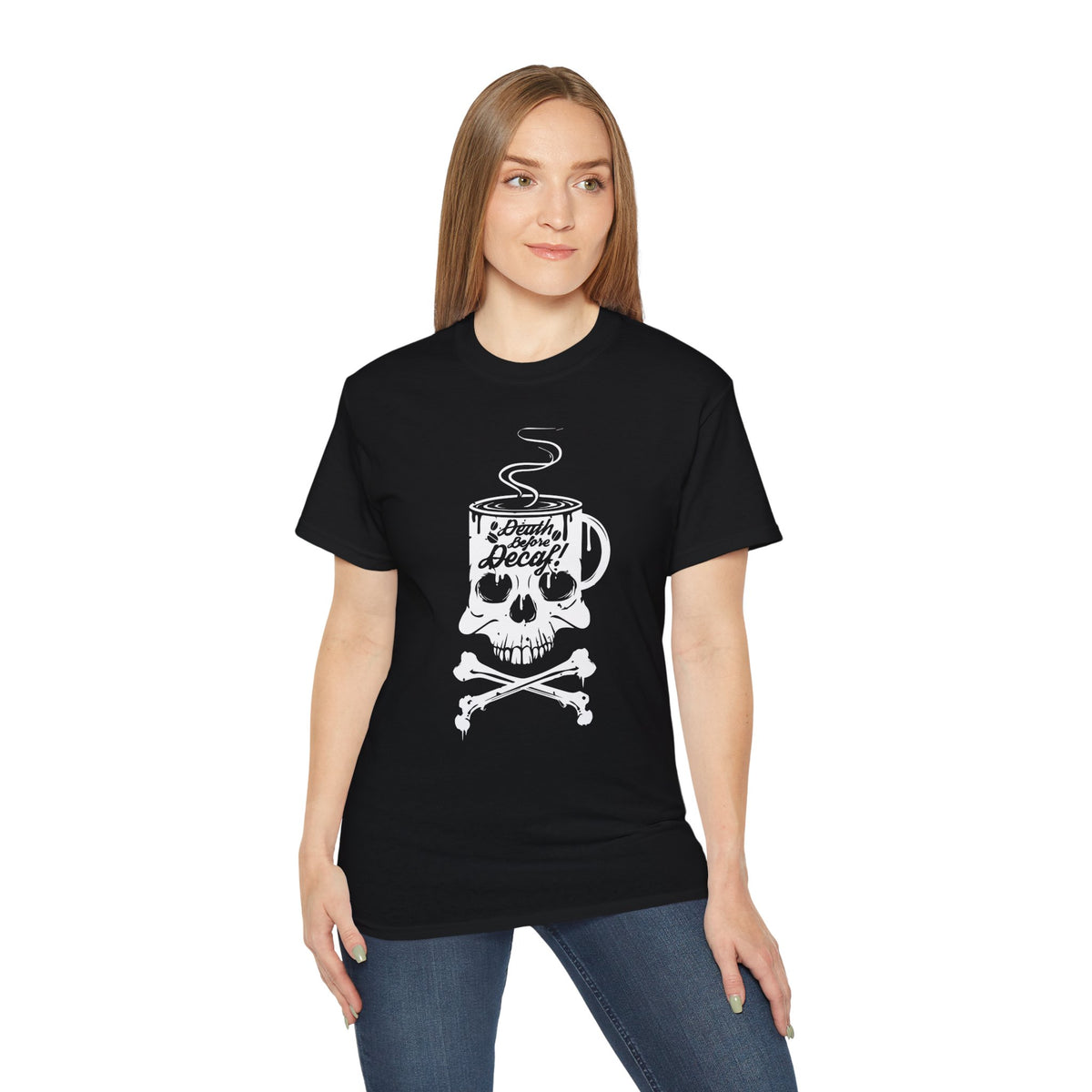 Skull Coffee Mug Skull and Crossbones Tee | Coffee Addict, Dark Cafe Design