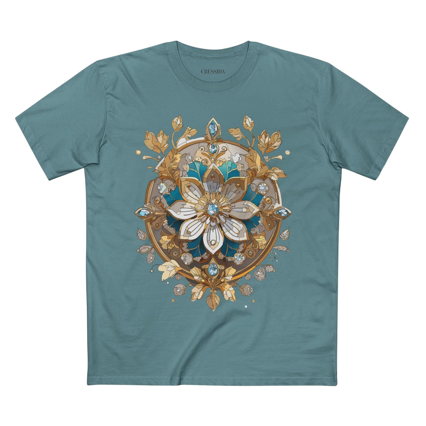Floral Graphic T-Shirt Unisex 100 Cotton Art Design with Antique Flowers Tee 11