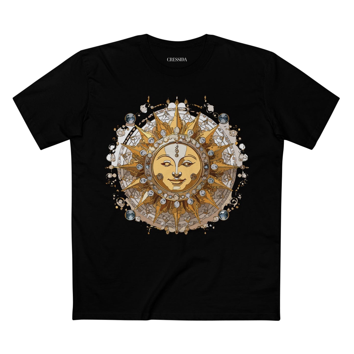 Gold Sun Graphic Unisex 100 Cotton T-Shirt with Golden Art Design 5