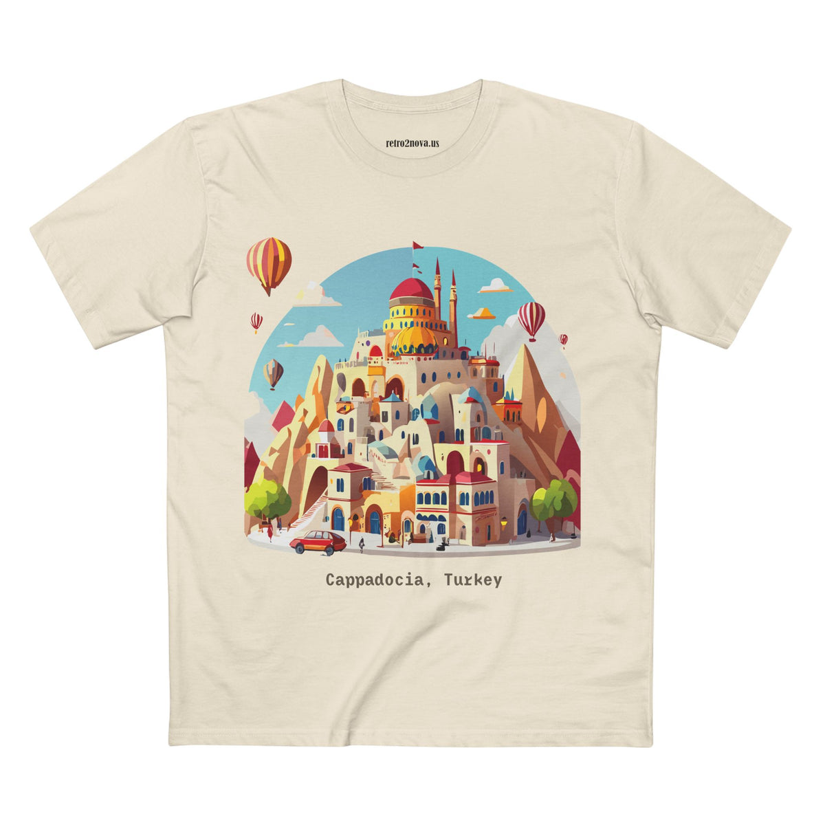 Cappadocia Cartoon Landscape T-Shirt | Turkey Hot Air Balloons
