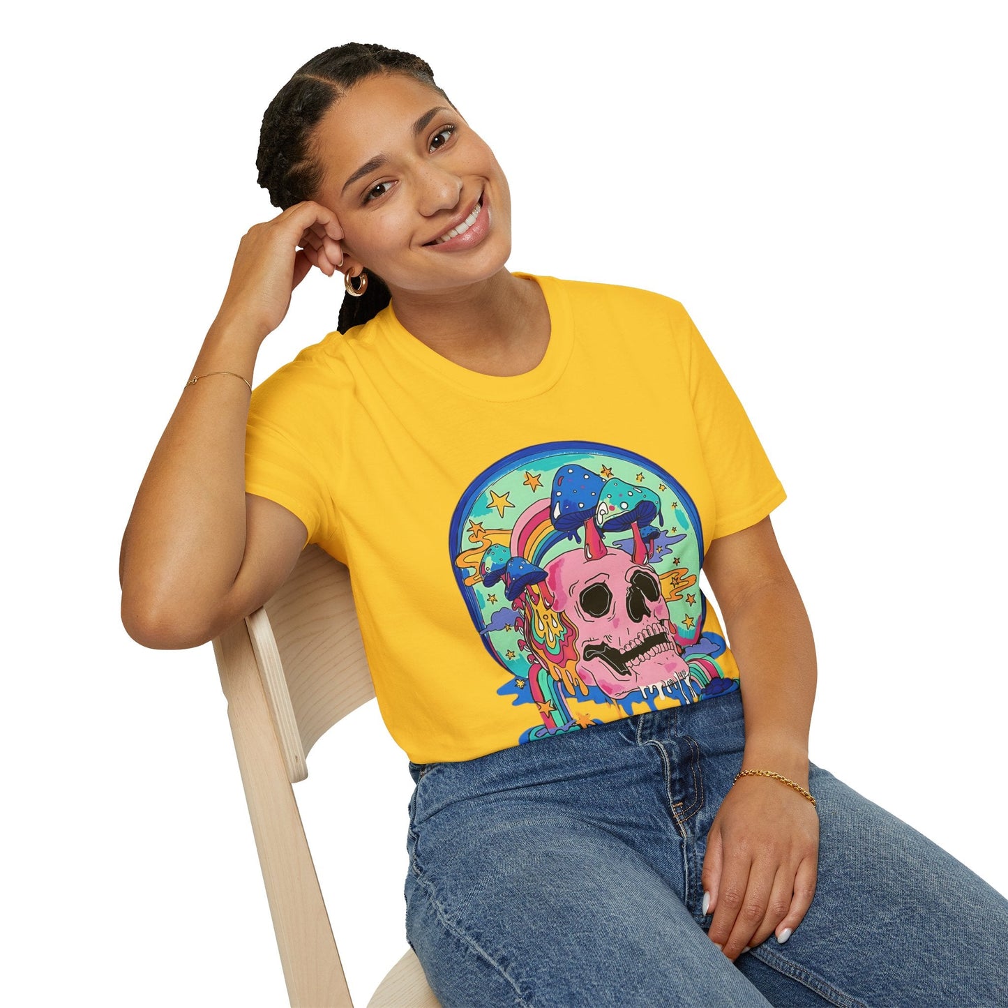 Skull Graphic Tee Unisex Gildan Softstyle 64000 100 Cotton Short Sleeve Shirt Art Design