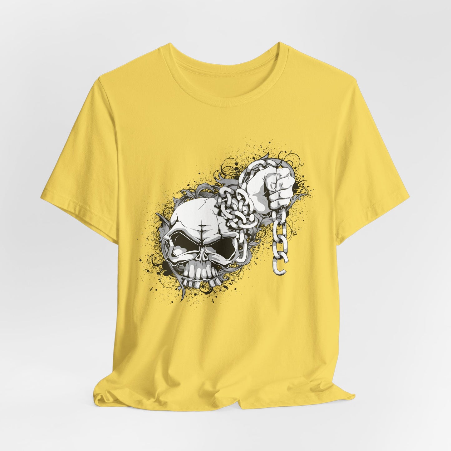Chain Skull Graphic Design Tee, Skull Shirt, Vintage Tees, Art Design T-Shirt, Vintage Graphic Tee, Art Shirts with Skulls