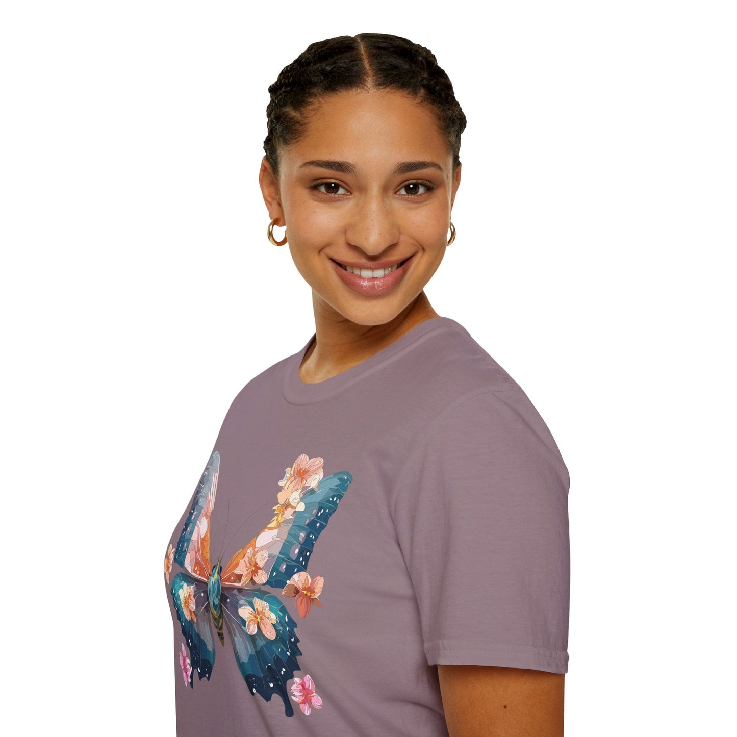 Butterfly Shirt Unisex T Shirt Monarch Print Gildan Softstyle 64000 Ring Spun Cotton Tee