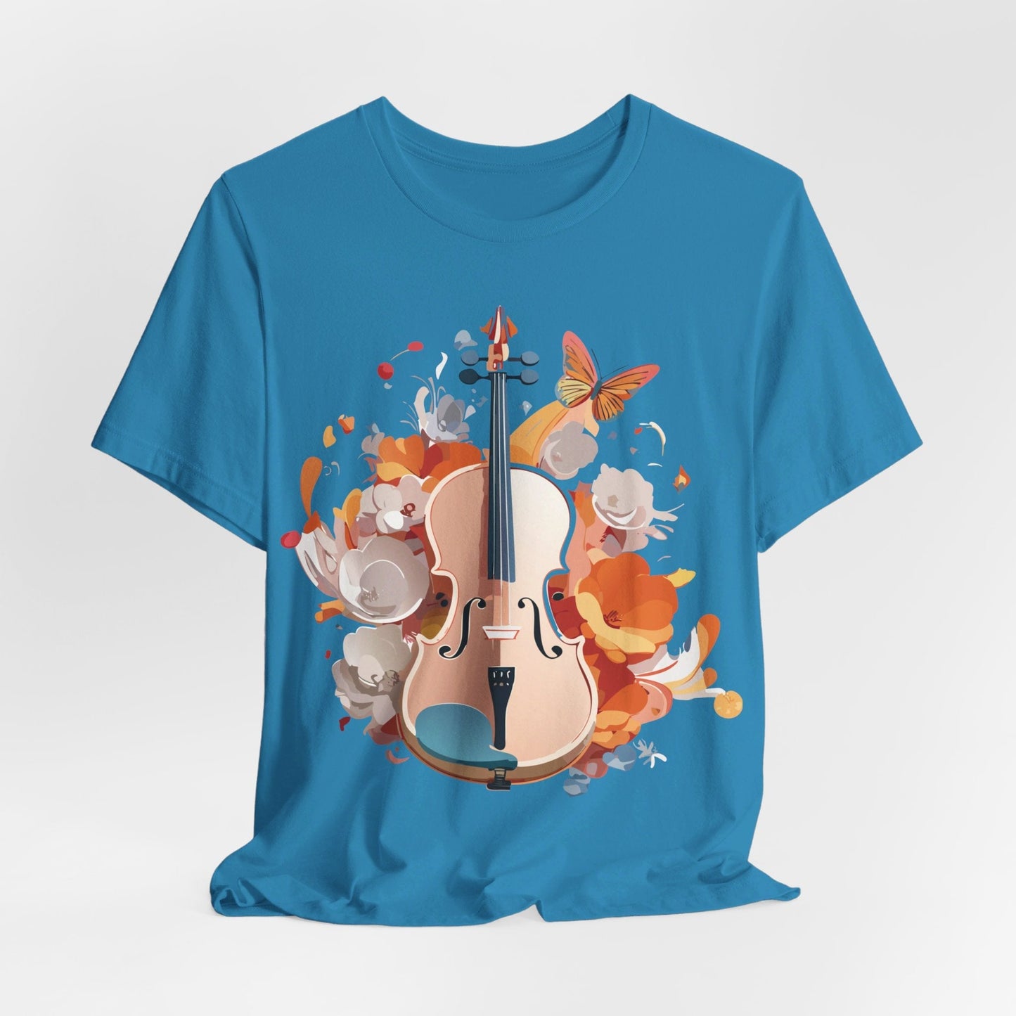 Music Graphic Unisex 100 Cotton Vintage Art with Musical Elements Tee 8