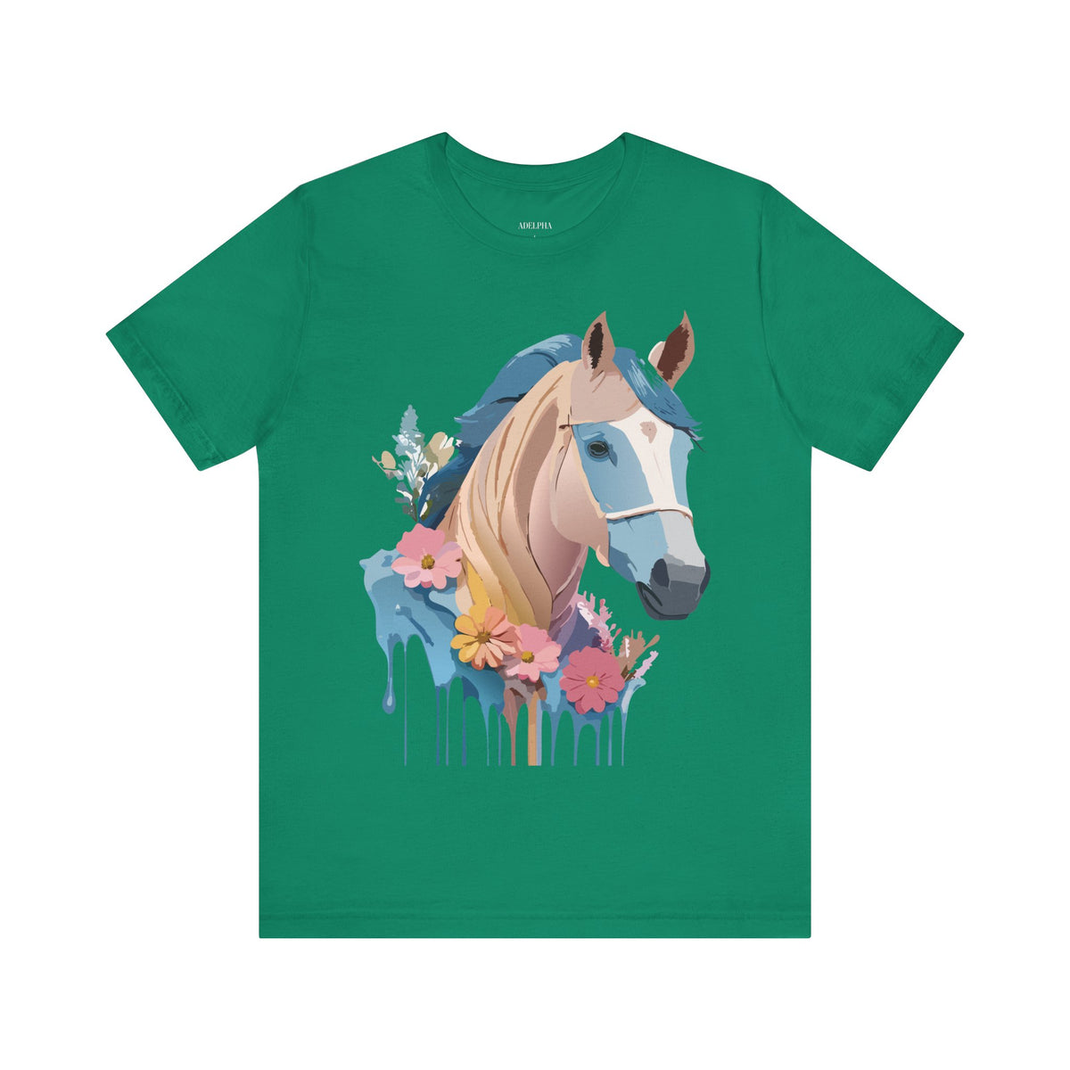 Horse Graphic Unisex Cotton Bella+Canvas Tee with Art Animal Design e33