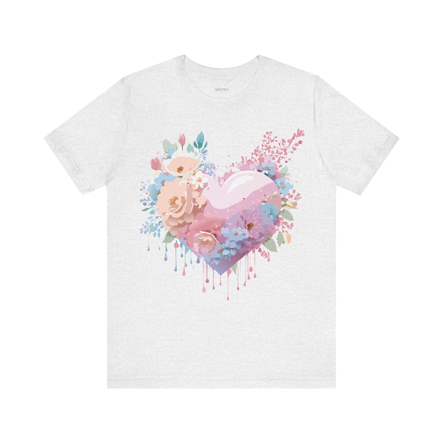 Valentine Day Graphic Unisex 100 Cotton Vintage Artwork with Love and Flower Design Tee 29