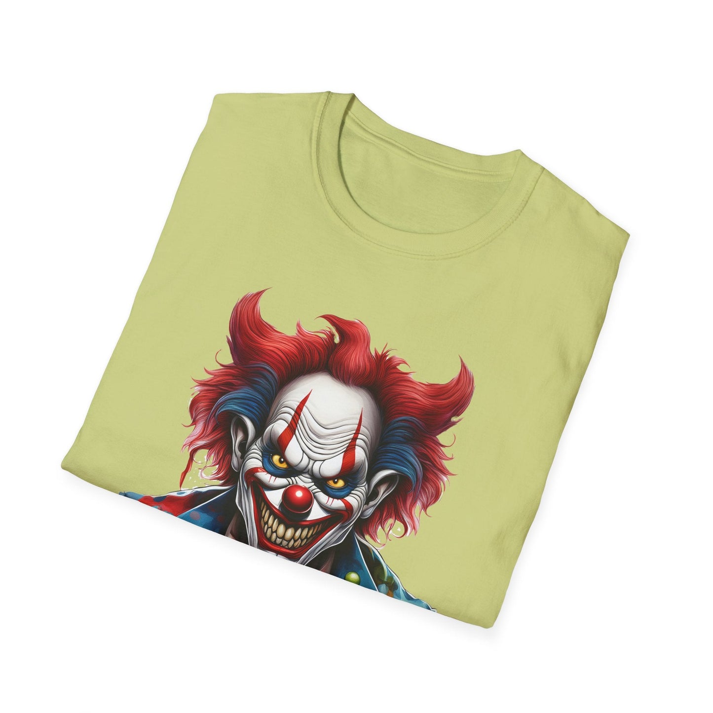 Unisex Clown Shirt With Funny Man Circus Print Tee Gildan Softstyle 64000 Classic Comfort Wear