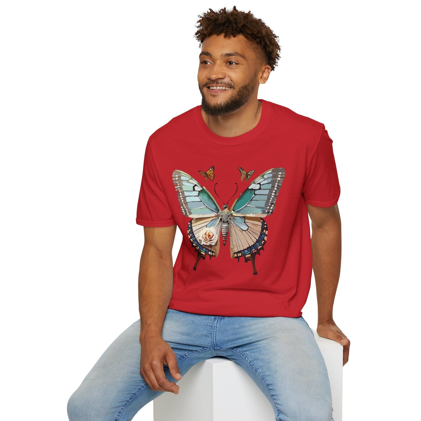 Butterfly Shirt Unisex T Shirt Monarch Print Softstyle Premium Gildan 64000 Cotton Tee