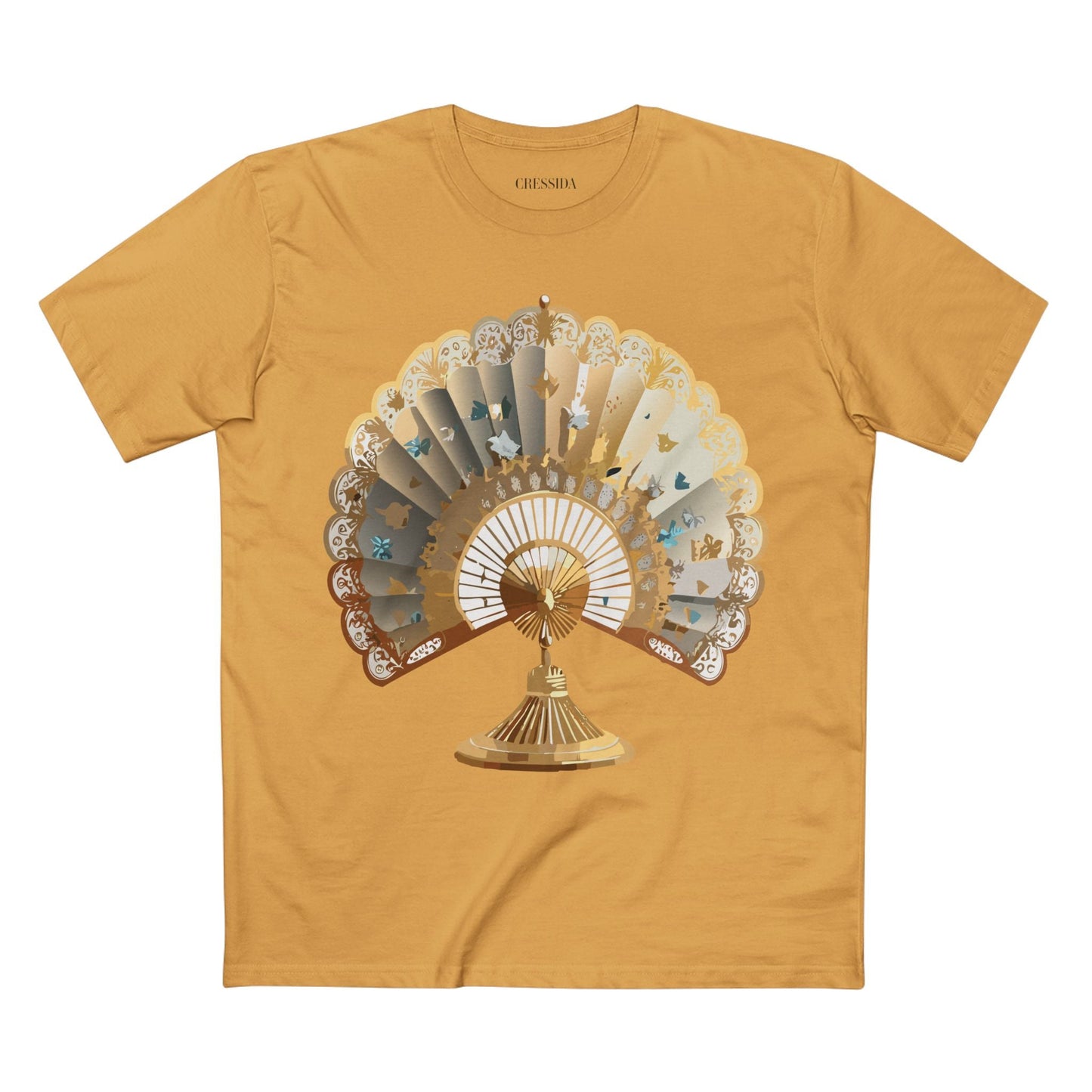 Antique Fan Graphic Design T-Shirt Unisex 100 Cotton Floral Carnival Artwork Tee 22