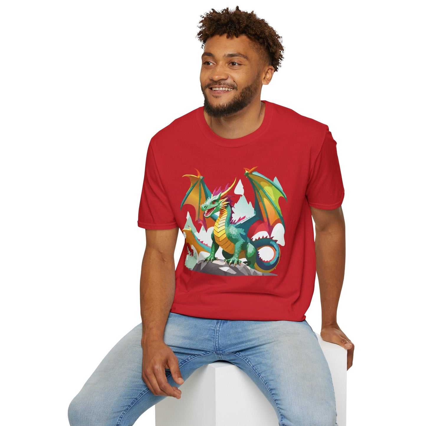 Dragon Graphic Unisex Cotton Softstyle Art Design Tee With Animals 2