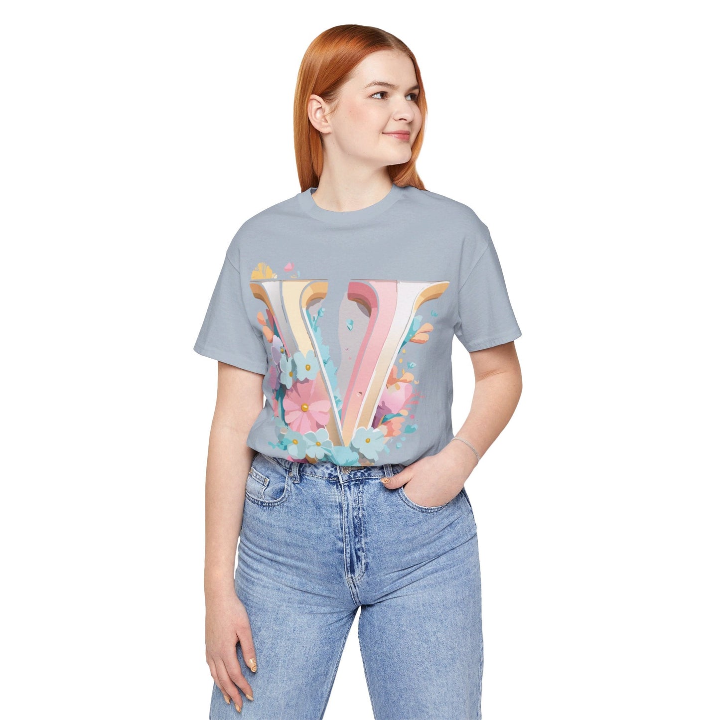 Letter V Graphic Tee Unisex Jersey Short Sleeve Vintage Inspired Design