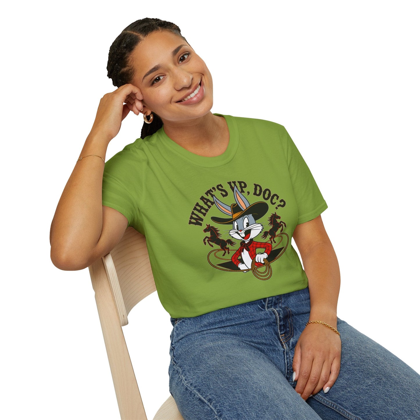 Bugs Bunny Shirt Unisex Cartoon T Shirt With Animation Design Softstyle Gildan 64000