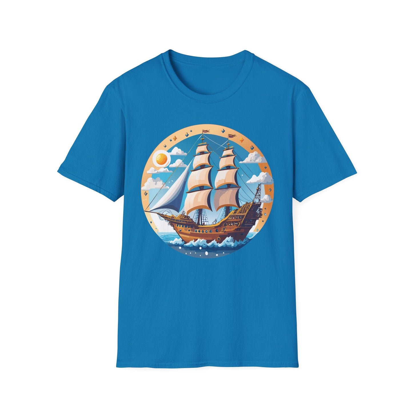 Unisex Nautical Frigate Ship T Shirt Vessel Tee Gildan Softstyle 64000 100 Percent Ring Spun Cotton