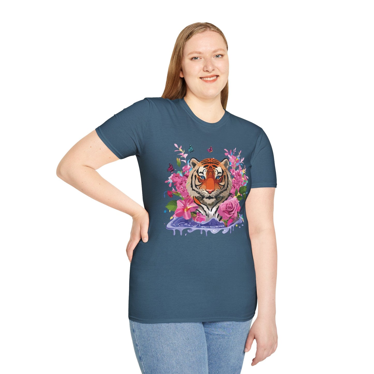 Tiger Shirt Unisex Gildan Softstyle Cotton Tee 100 Percent Ring Spun Comfort