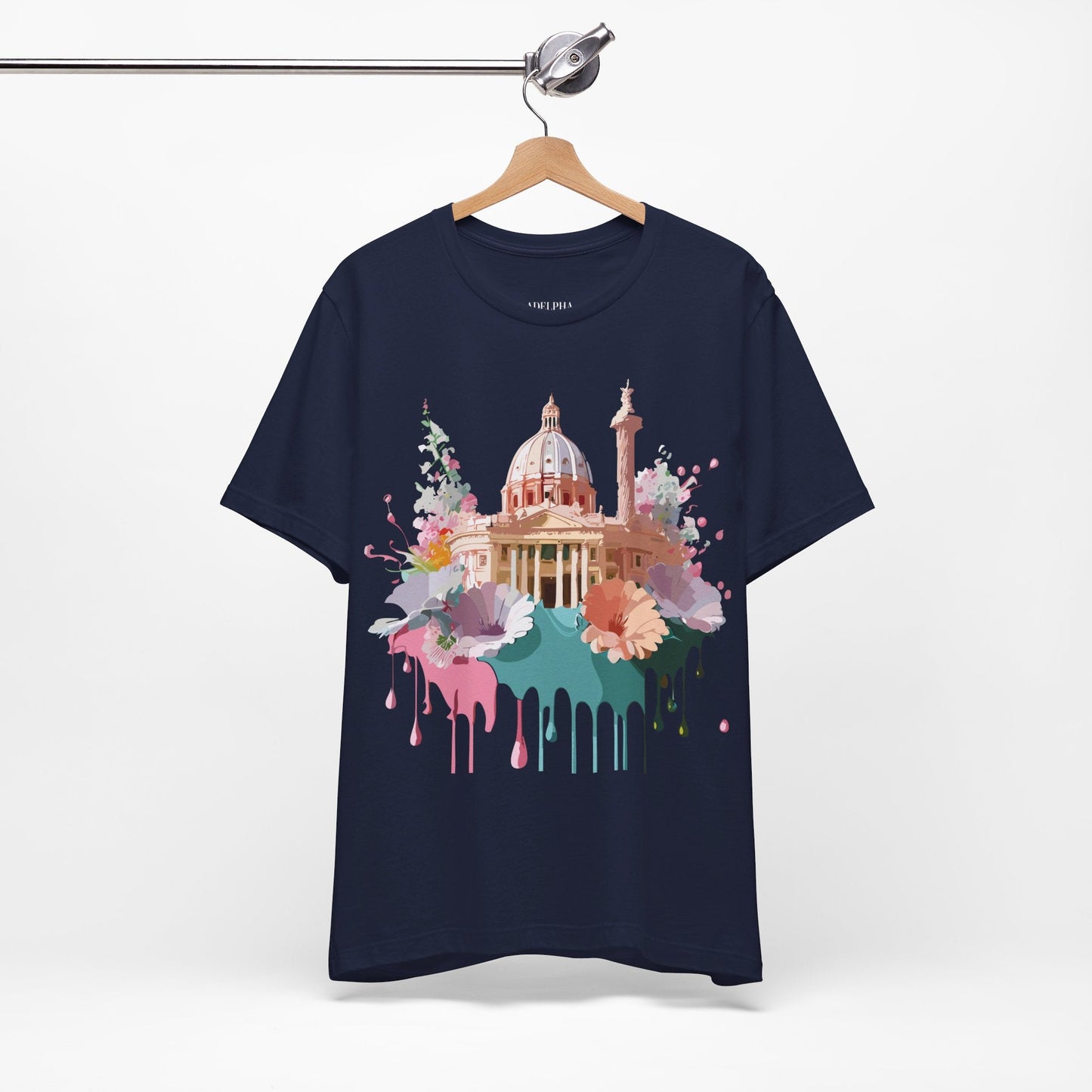 Tourist Shirt Rome Graphic Tee Unisex Jersey Short Sleeve Art Design By Adelpha Artwork