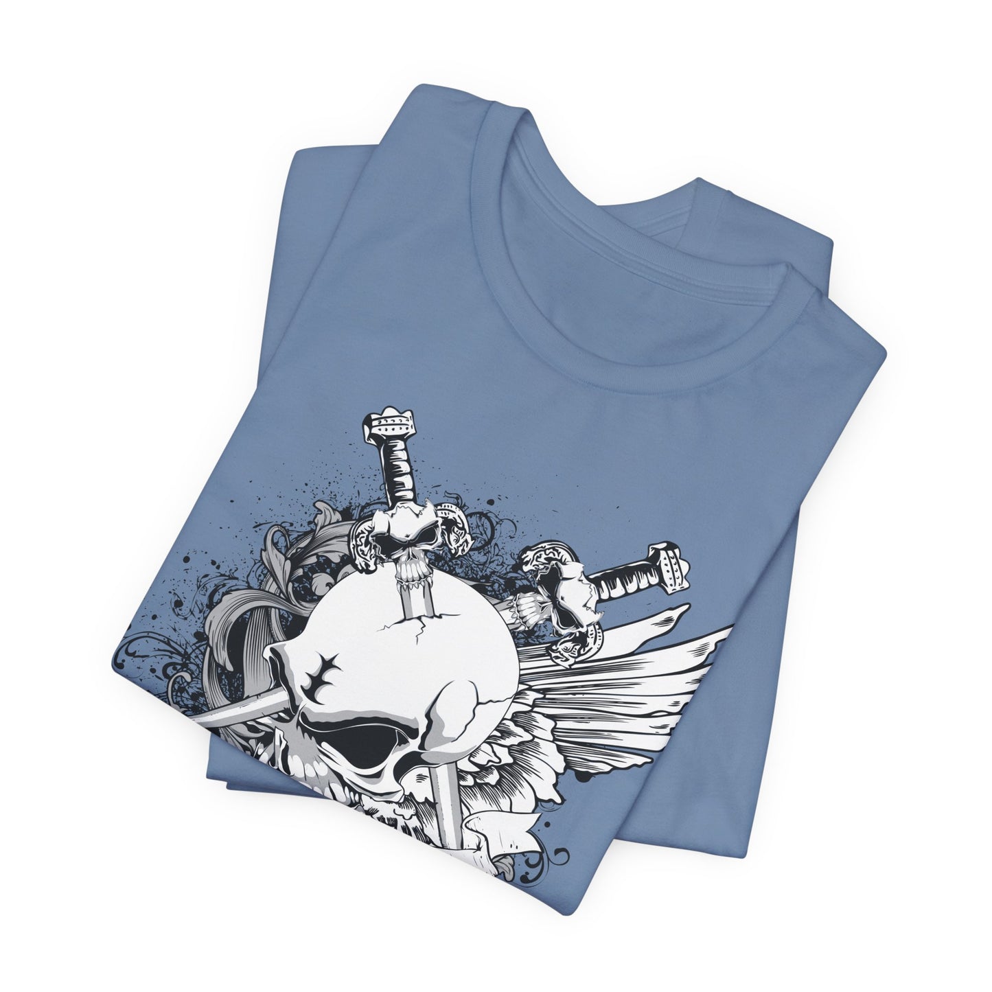 Dagger Skull Graphic Design Tee, Skull Shirt, Vintage Tees, Art Design T-Shirt, Vintage Graphic Tee, Art Shirts with Skulls