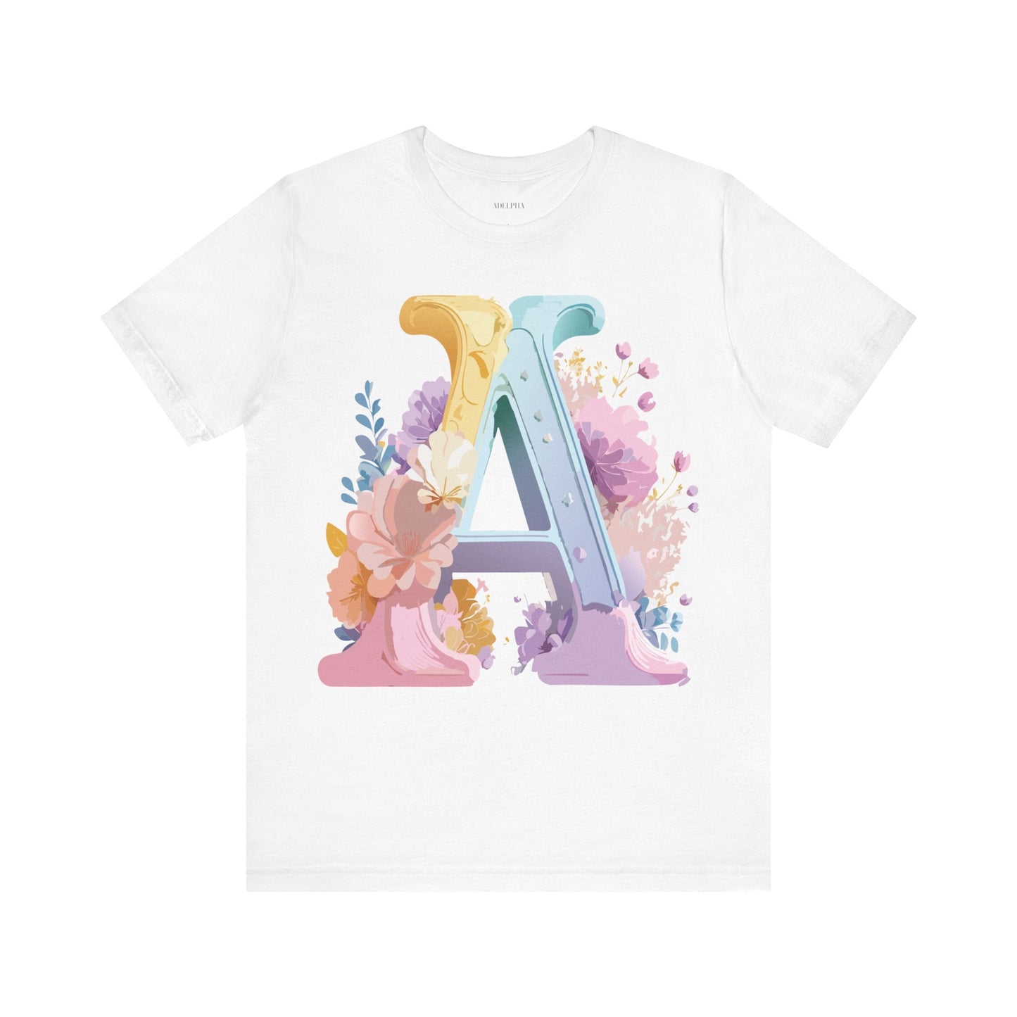 Letter A Graphic Tee Unisex Short Sleeve Shirt Vintage Inspired Artwork By Adelpha