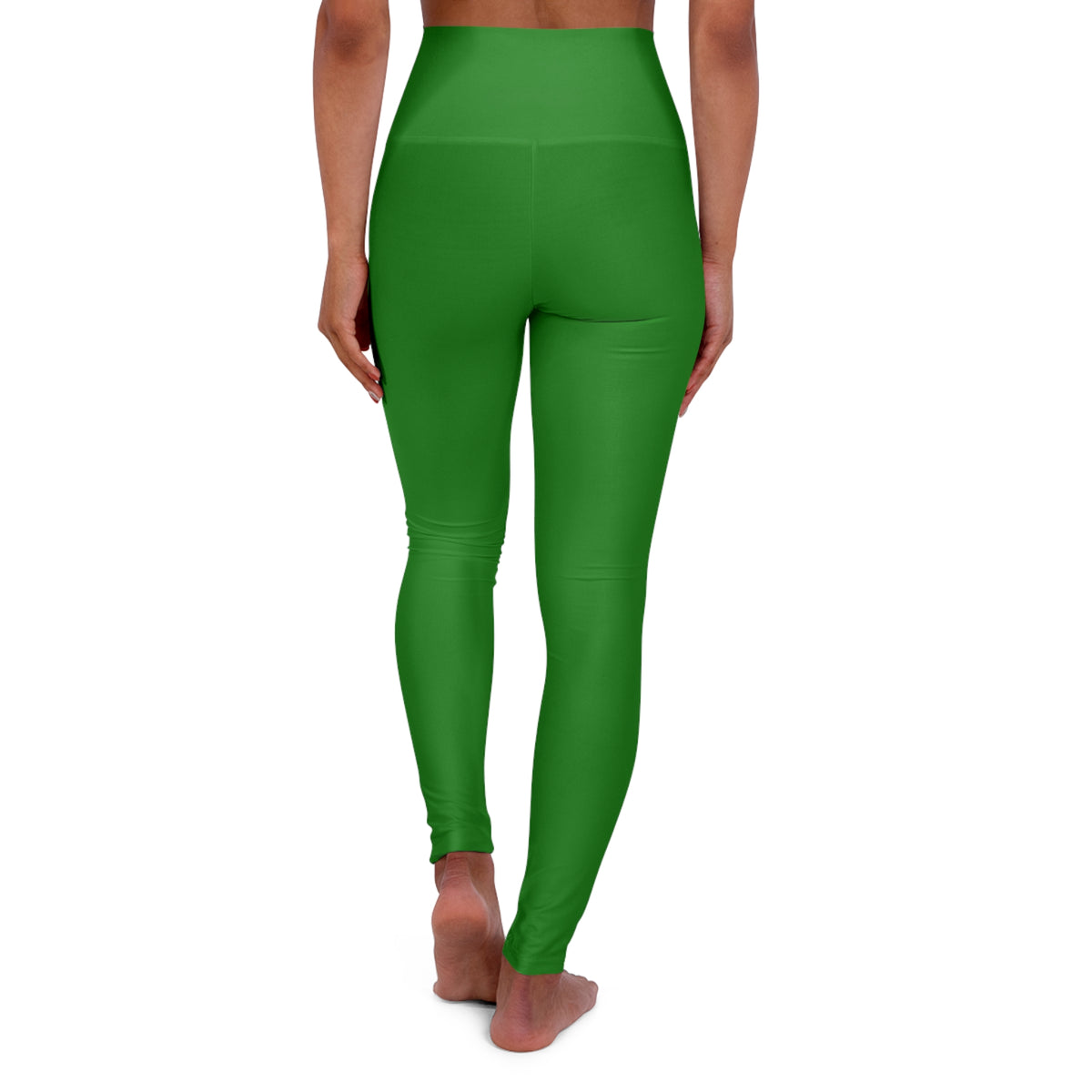 India Green Color High-Waist Yoga Leggings Women's Seamless Poly-Span Stretchy Pants XS-2XL