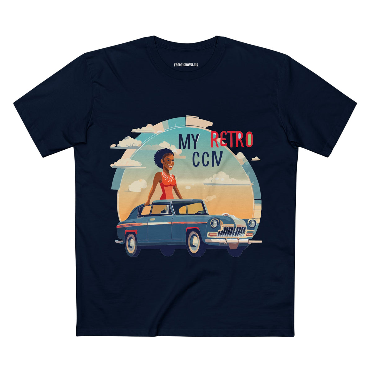 Retro Car Vintage Graphic Tee Staple Unisex 100 Cotton Tee Shirt - RC-14