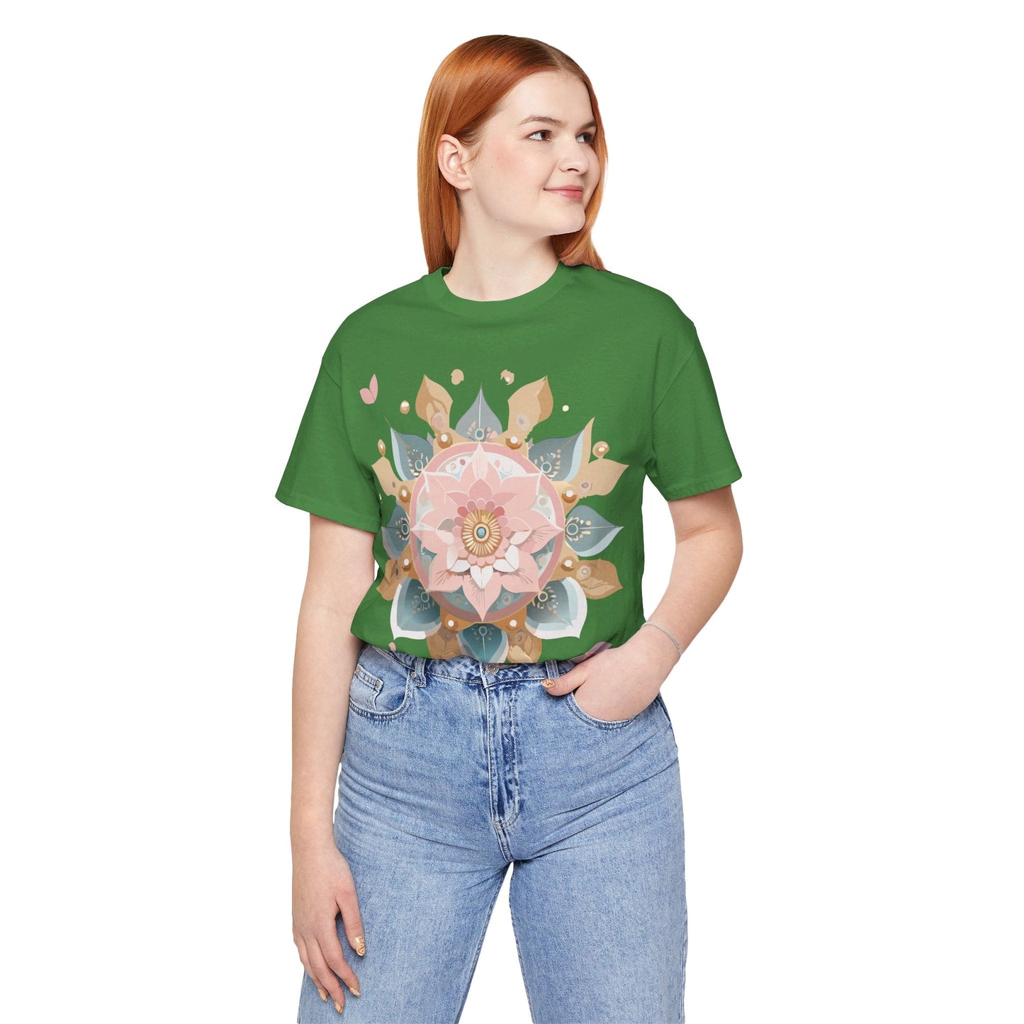 Mandala Graphic Unisex 100 Cotton Vintage Floral Artwork Tee 12