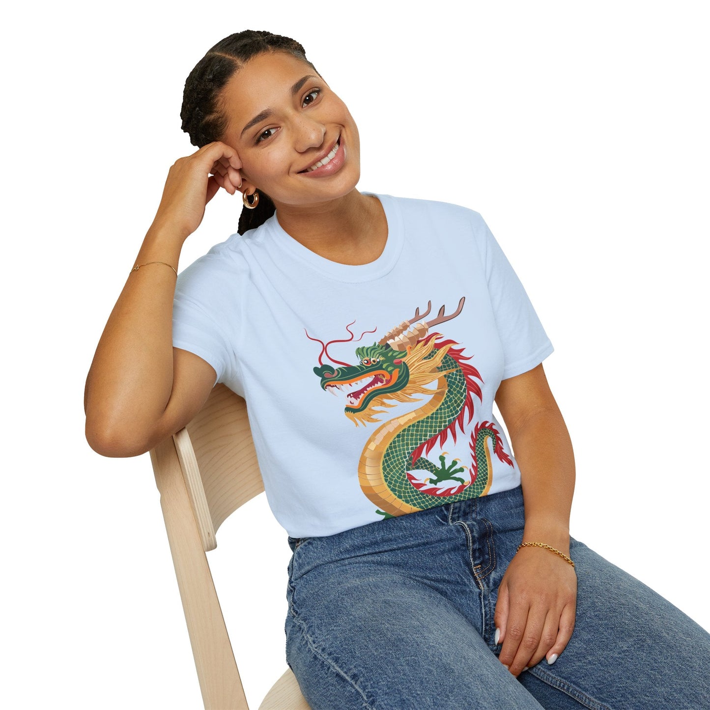 Dragon T Shirt Unisex Dragon Shirt With Animal Art Design Gildan Softstyle 64000 Tee