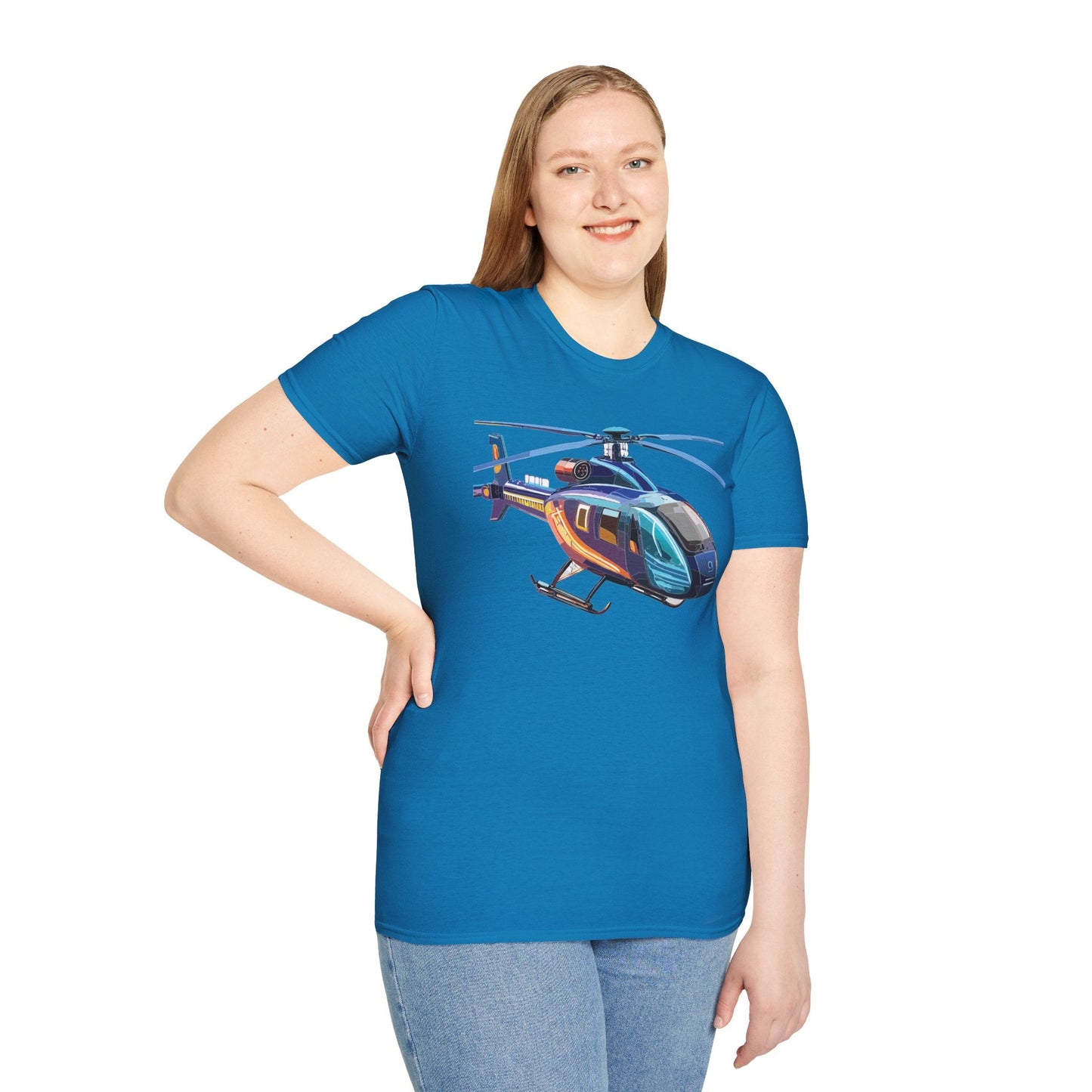 Chopper Helicopter Graphic Unisex Cotton Softstyle Short Sleeve Tee 8