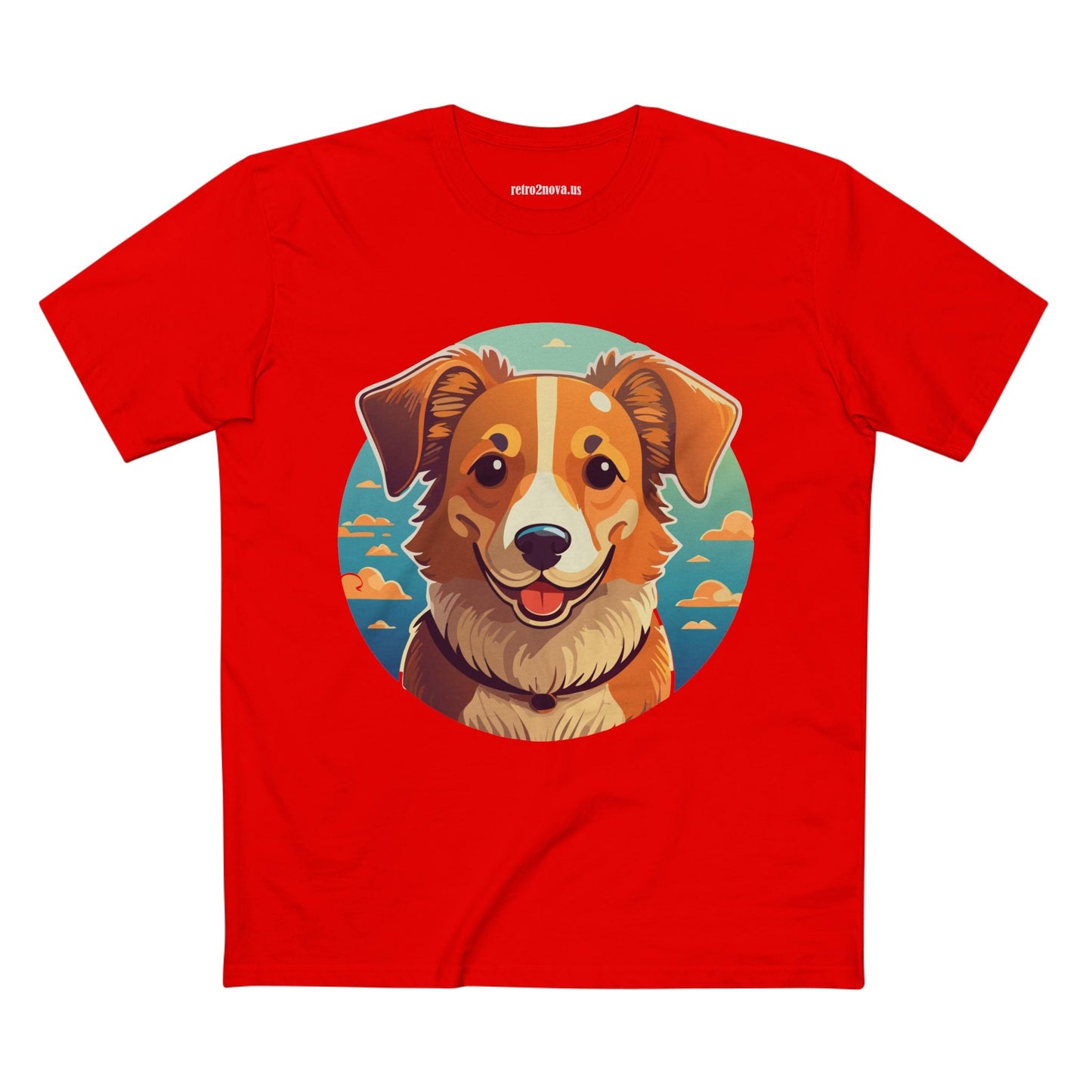 Unisex Animals Dog Shirt With Original Art Design Premium Cotton Tee By Retro2Nova Art Collection Soft Breathable Comfort