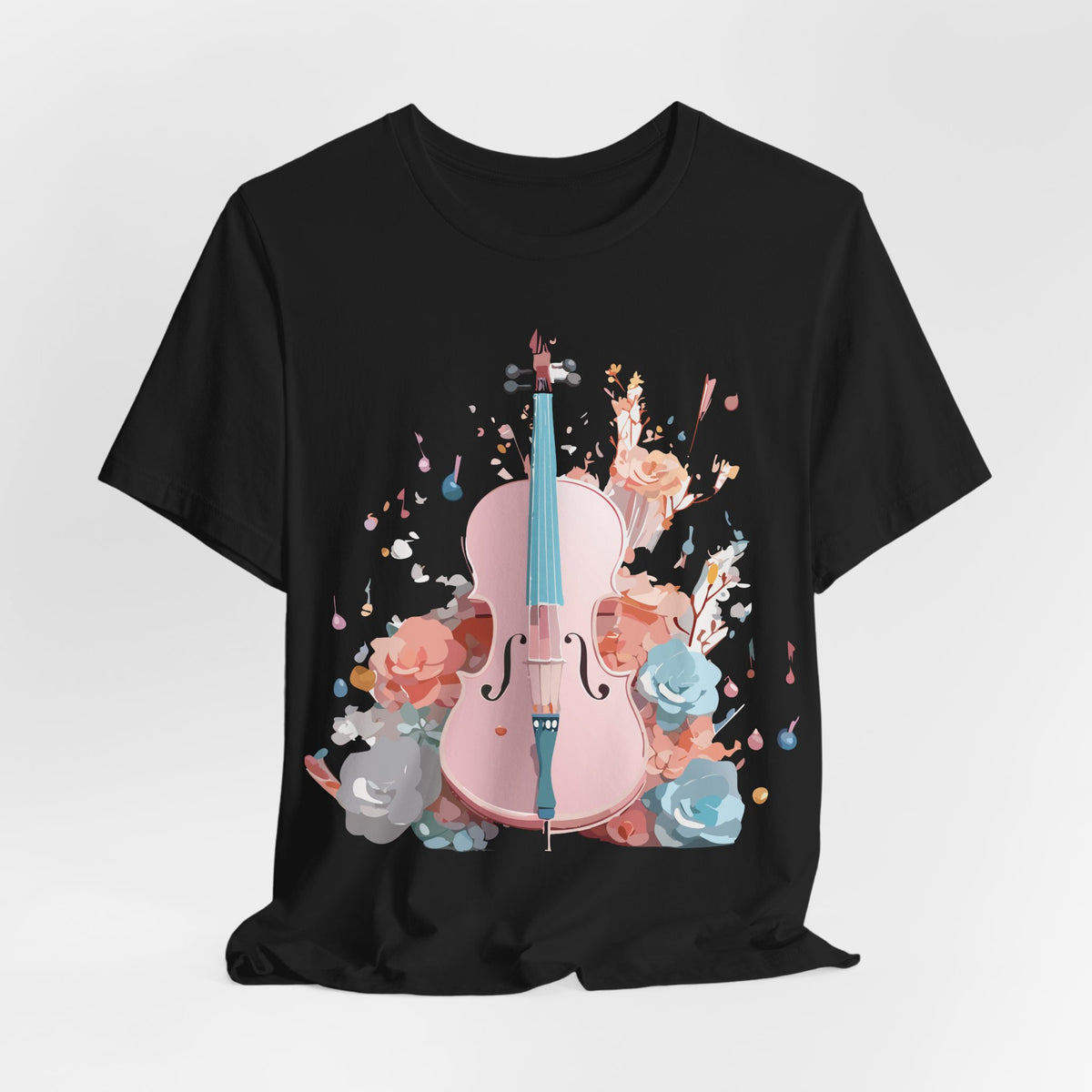 Music Graphic Unisex Cotton Bella+Canvas Tee with Art Design n171